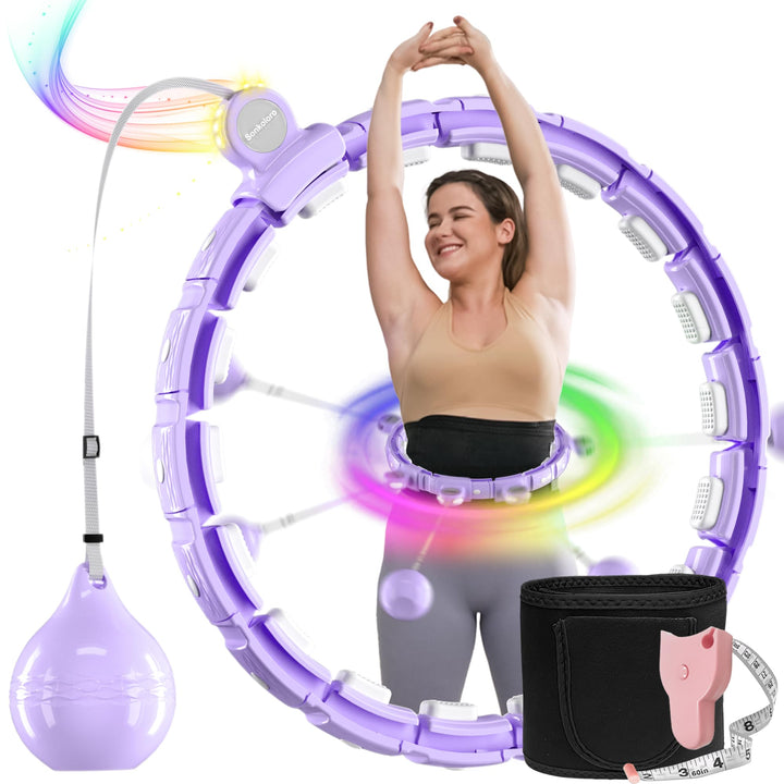 Smart Fitness Ring Weighted Hoops for Adults Weight Loss (Violett-Beleuchtung)