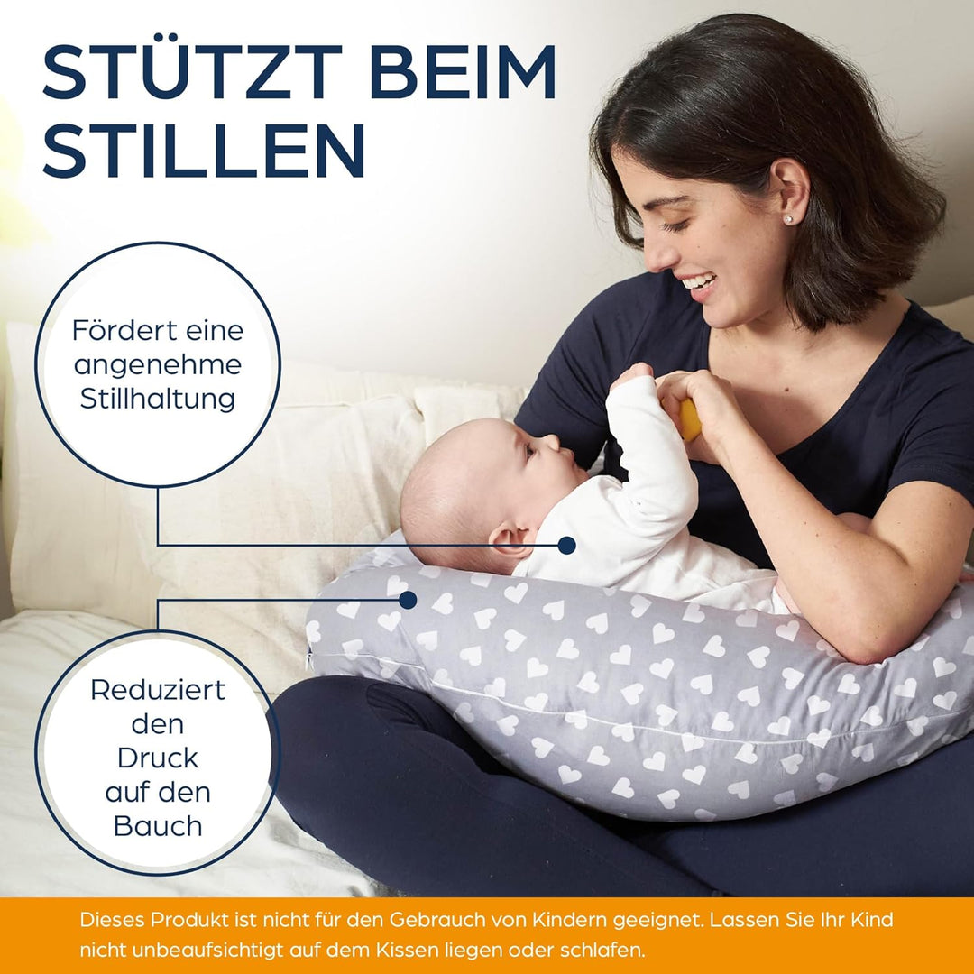 Niimo XXL Schwangerschaftskissen & Stillkissen - Seitenschläferkissen mit Bezug aus 100% Baumwolle,