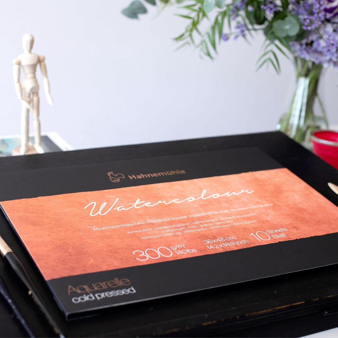 Watercolour Block satiniert 300g/m² 30 x 40 cm - 10 Blatt …Echt Bütten