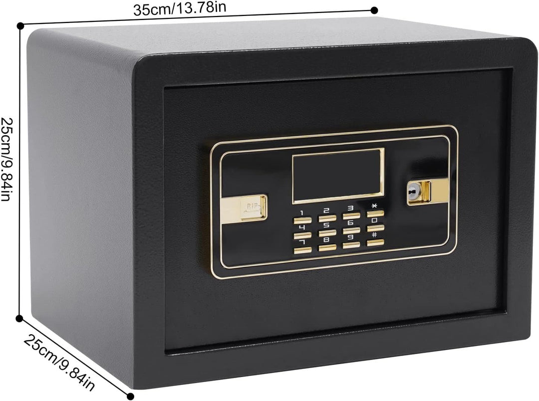 22L Safe Tresor mit Feuerfest Wasserdicht Geldtasche, Elektronischer Safe mit Zifferntastatur, Digit