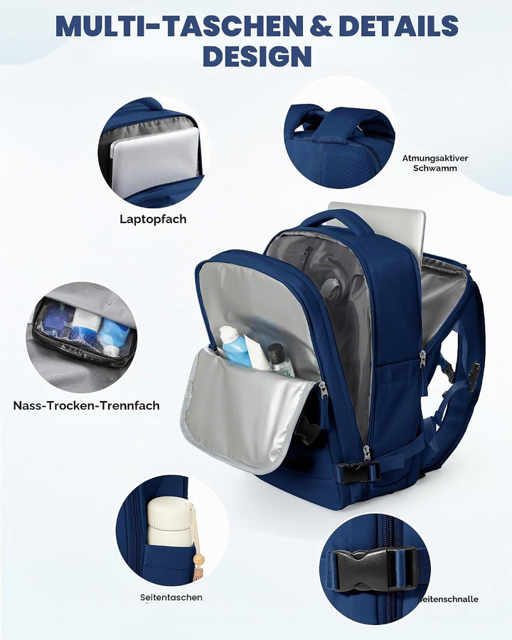 SZLX Vakuum Rucksack 40x30x20 Wizz air Handgepäck Rucksack 40x20x25 für Ryanair Vakuum Reiserucksack