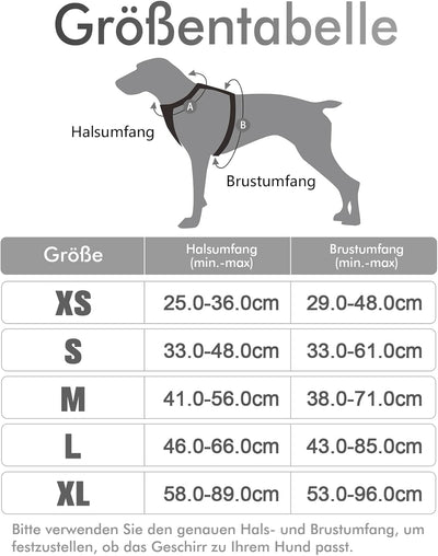 rabbitgoo Hundegeschirr Mittelgrosse Hunde Anti Zug Geschirr Hund mit Kontrolle No Pull Verstellbar