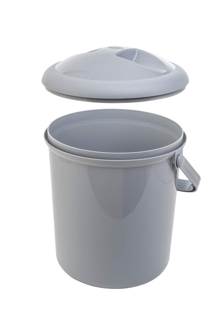 Rotho Babydesign Bella Bambina Windeleimer 11L mit Deckel, grau aus Kunststoff, Grau