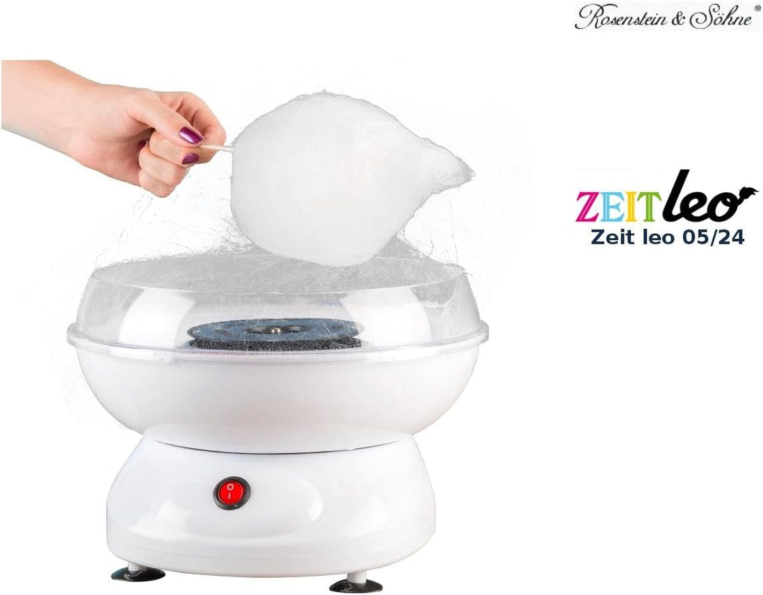 Rosenstein &amp; Söhne Zuckerwattemaschine: Zuckerwatte-Maschine mit spülmaschinenfesten Aufsätzen, 500