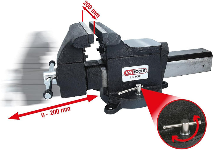 KS Tools 914.0008 Parallel-Schraubstock, 8", 200 mm, 200 mm