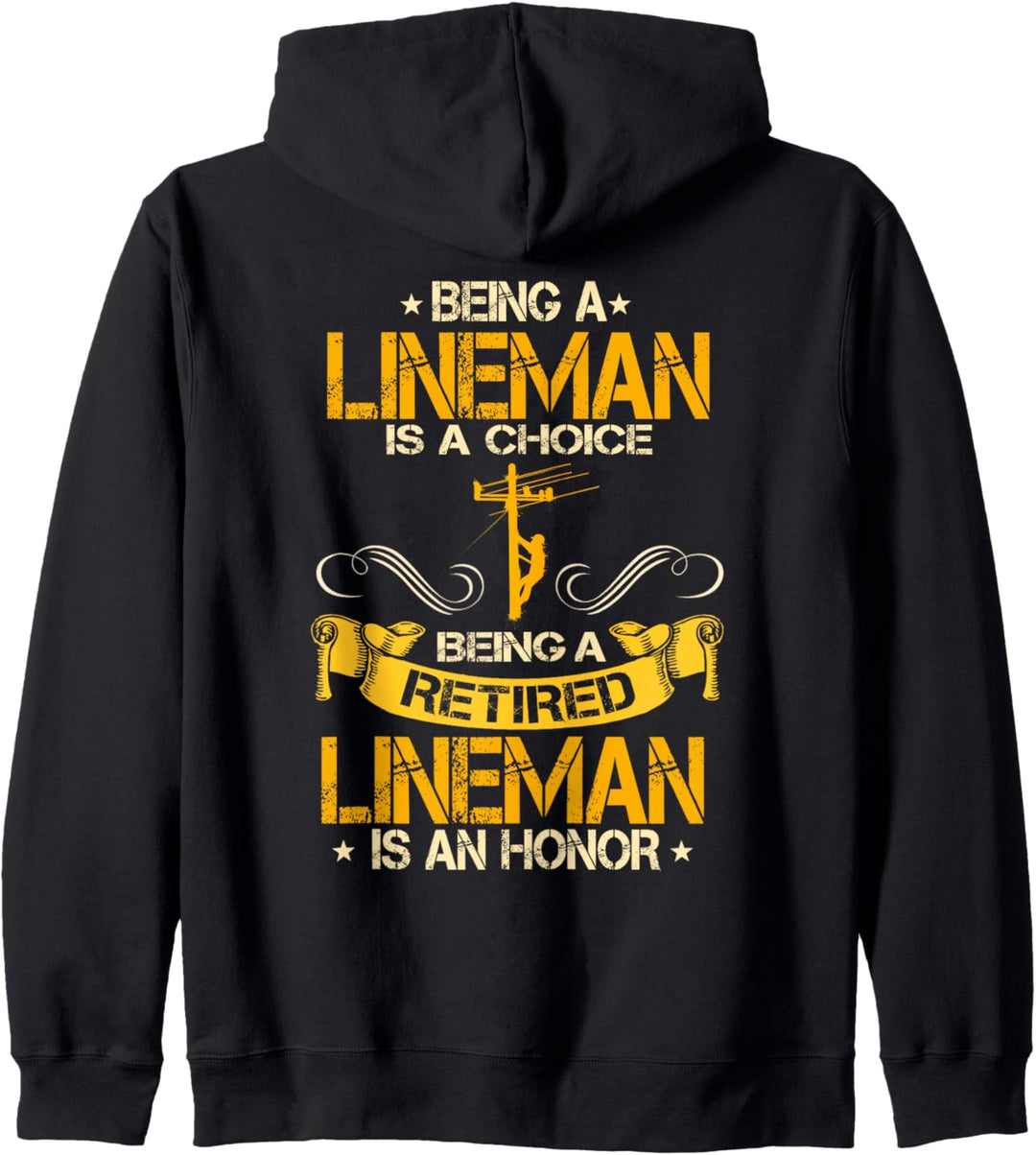 Lineman Gifts Line Worker Bild auf der Rückseite des Hemdes Kapuzenjacke
