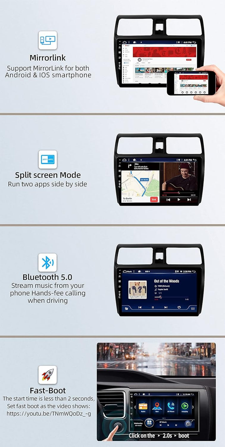 JOYX Android 10 Autoradio Passt für Suzuki Swift (2005-2016) - [4G+64G] - Eingebaut DSP/Carplay/Andr