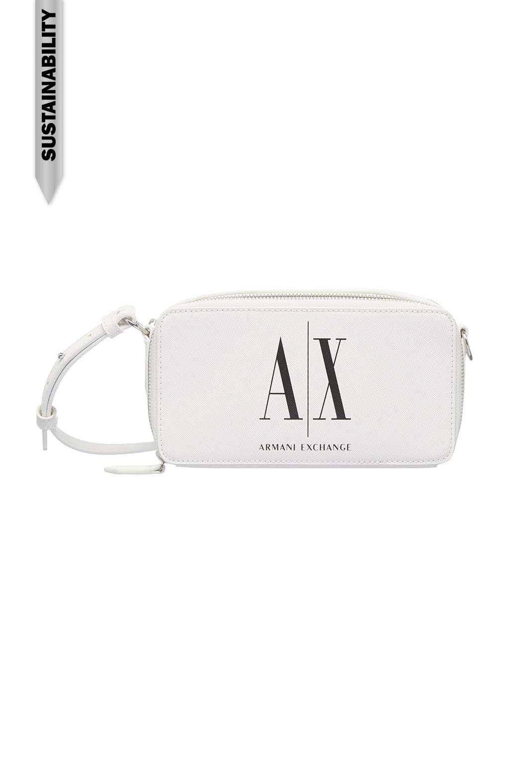 Armani Exchange Icon, Sustainable, Zip Around Camera Case Weiss, Weiss