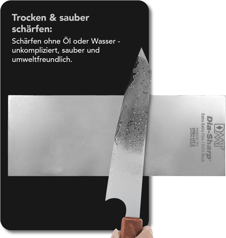 DMT Dia-Sharp Schärfblock, durchgehende Diamantbeschichtung, extra-extra-fein, 20,3 cm / 8 Zoll, D8E