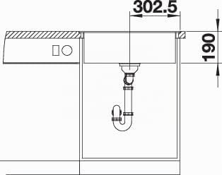 BLANCO DALAGO 6-F | SILGRANIT anthrazit | Einbauart: Flächenbündig | mit Ablauffernbedienung | 60er