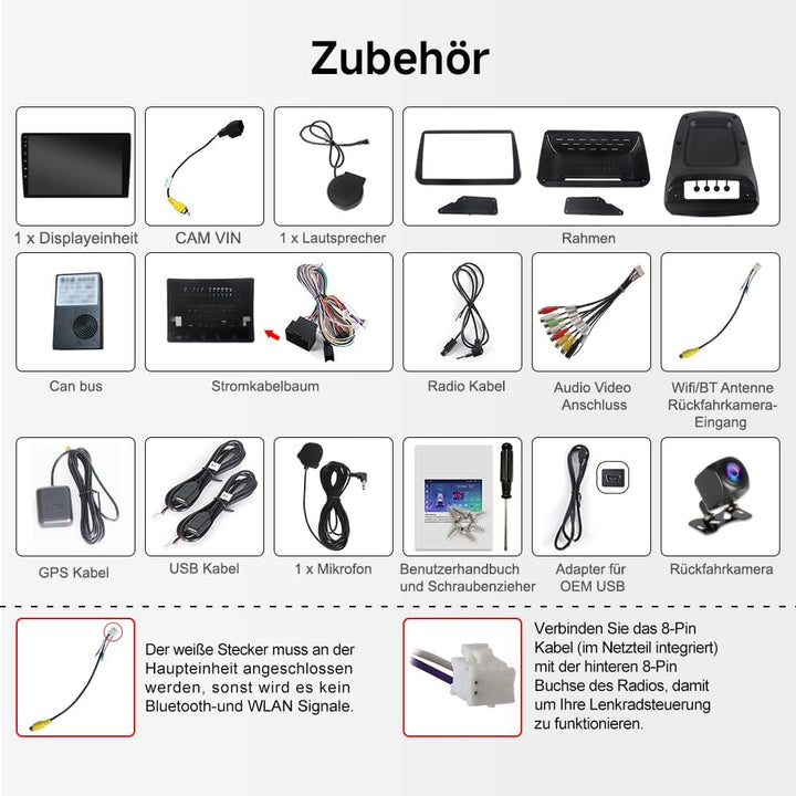 Android 15 Autoradio 9 Zoll Touch Display 4+64GB für Opel Zafira Tourer C 2011–2016, Bluetooth 5.4,