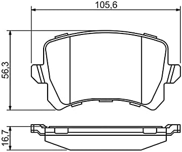 Bosch BP1252 Bremsbeläge - Hinterachse - ECE-R90 Zertifizierung - vier Bremsbeläge pro Set