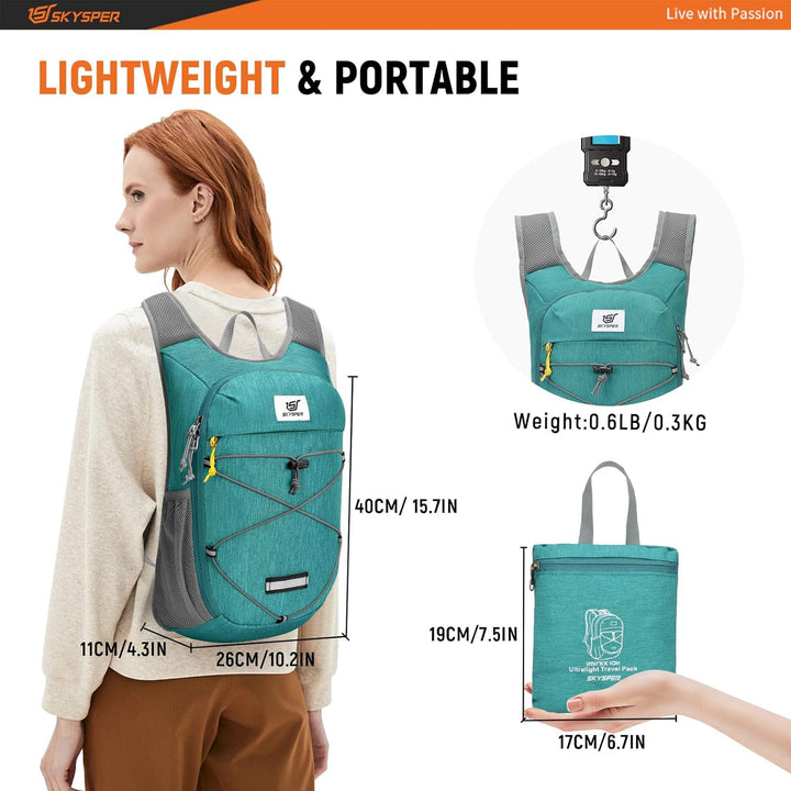 SKYSPER Rucksack Damen 10L Tagesrucksack Ultraleicht Daypack Wanderrucksack für Wandern Reisen Städt