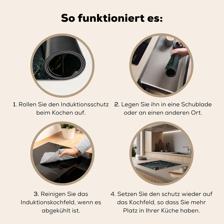 KitchenYeah© Herdabdeckplatte 59x51 cm Einteilig Herdabdeckung Abdeckplatte für Ceranfeld Abdeckung