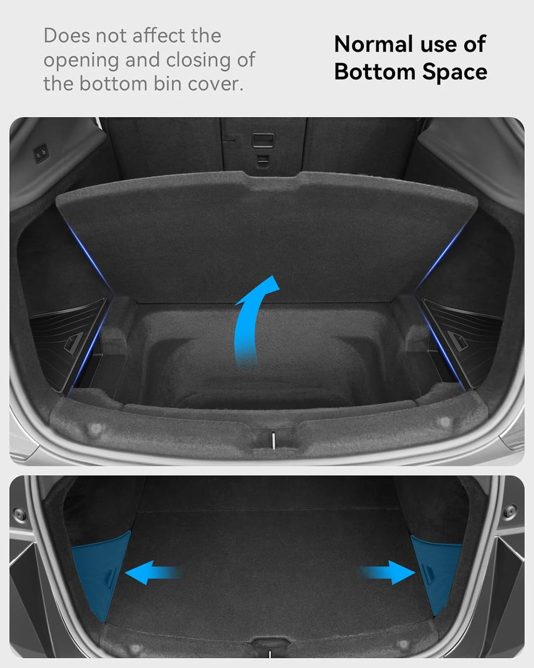 Kofferraum-Organizer für Tesla Model Y Juniper 2025 2026 2er Set mit Deckel – Wasserdicht, 1:1 Passf
