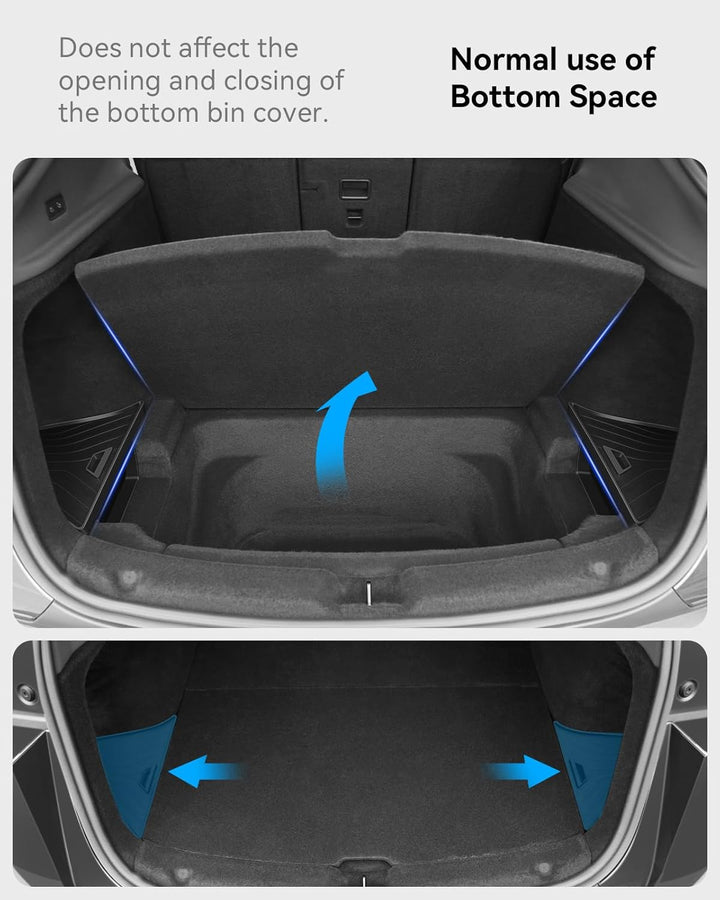 Kofferraum-Organizer für Tesla Model Y Juniper 2025 2026 2er Set mit Deckel – Wasserdicht, 1:1 Passf