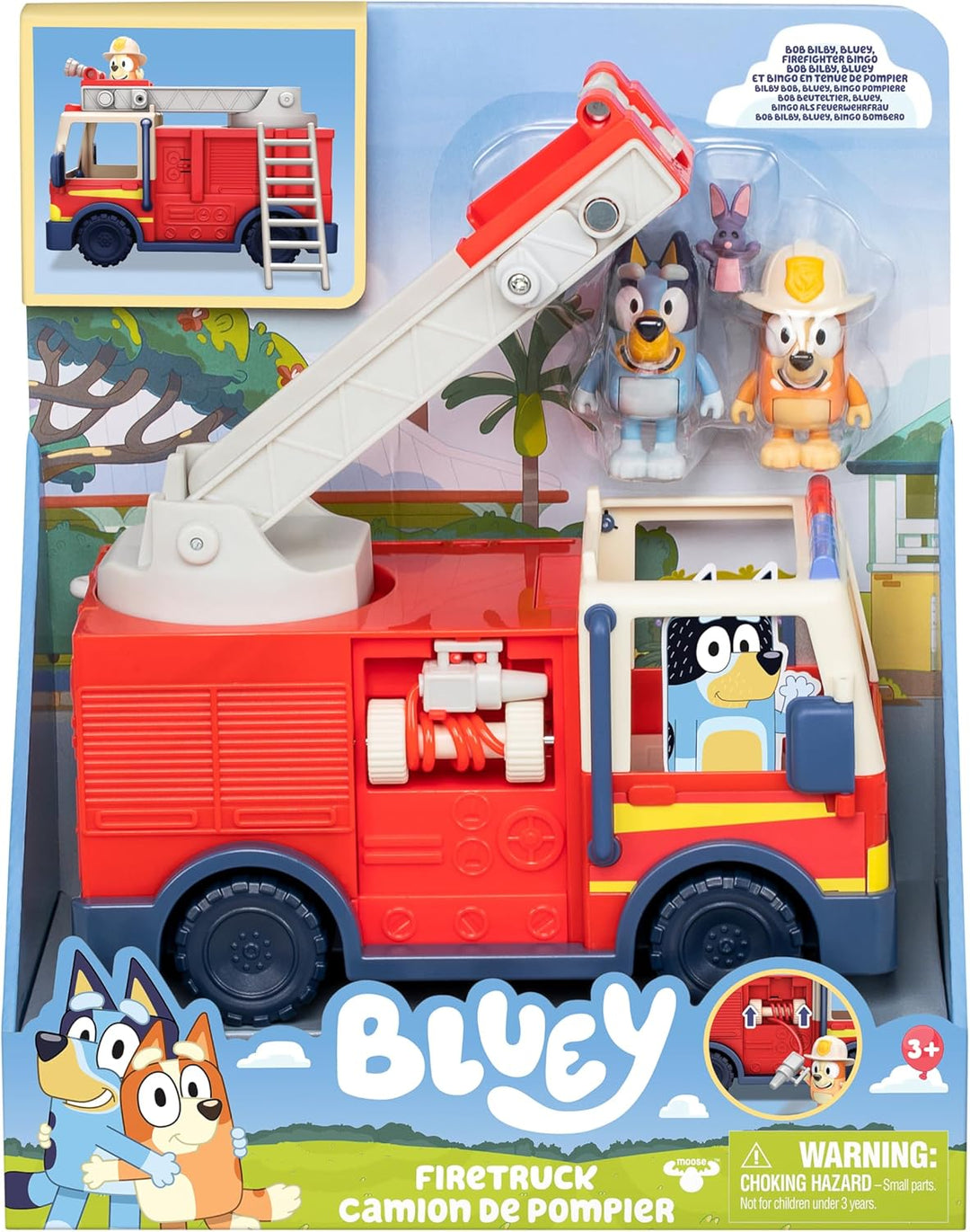 BlueY-Feuerwehrauto. Feuerwehrauto, Exklusive Bingo als Feuerwehrfrau und Bob Bilby-Figur. Fahre die