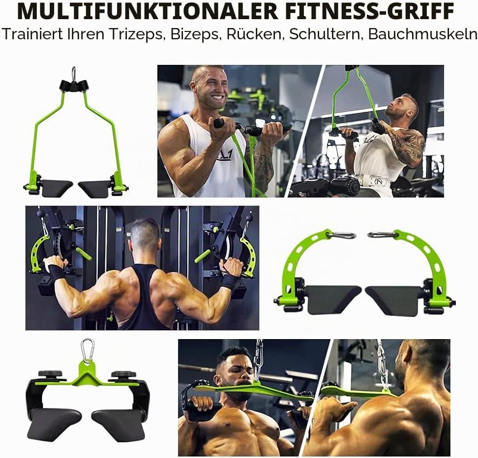 Rudergriff LAT Pull-Down-Aufsatz, Drehbar Fitnessturm Kabelzug Kabelzuggriff Fitness-Greifer für Gew