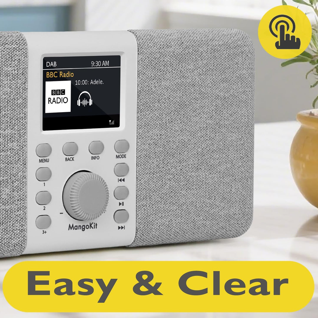 MangoKit MD5 Stereo DAB Radio mit Bluetooth,DAB Plus Radio,Digitalradio,UKW Radio,Tragbares Dab Radi