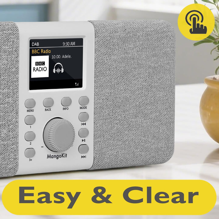 MangoKit MD5 Stereo DAB Radio mit Bluetooth,DAB Plus Radio,Digitalradio,UKW Radio,Tragbares Dab Radi