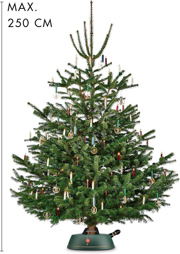KRINNER Weihnachtsbaum Christbaumständer Comfort M Grün 36cm inkl. Fusspedal-und Einseiltechnik für