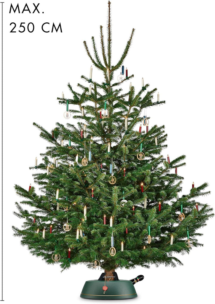 Krinner Christbaumständer Set Comfort M + Unterlegdecke rot (Baumhöhe bis 2,50 m, Stammdurchmesser 1