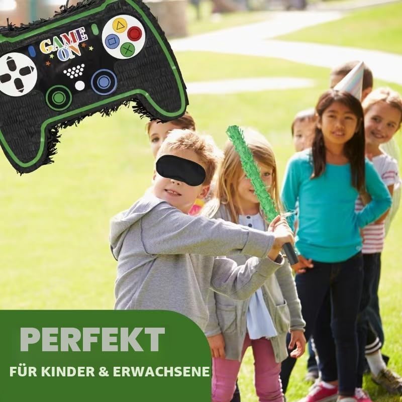 Game Controller Pinatas Bundle mit Augenbinde und Schläger (42 x 32 x 10 cm), perfekt für Kindergebu