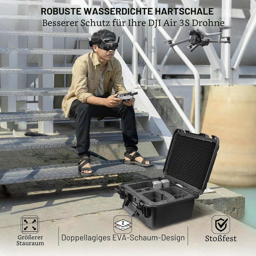 Lekufee Wasserdichte Tragetasche für DJI Air 3 Drohne/DJI RC Pro/DJI RC 2/DJI RC N2/DJI Goggles 2/Go