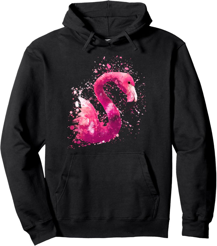Flamingo Rosa Aquarell Vögel Kunst süss Ehefrau Freundin Pullover Hoodie