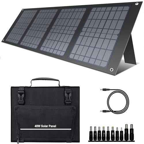 Powkey Solarpanel Faltbar-Solarmodul für Tragbare Powerstation R100 mit handyladung - 40W Solarladeg