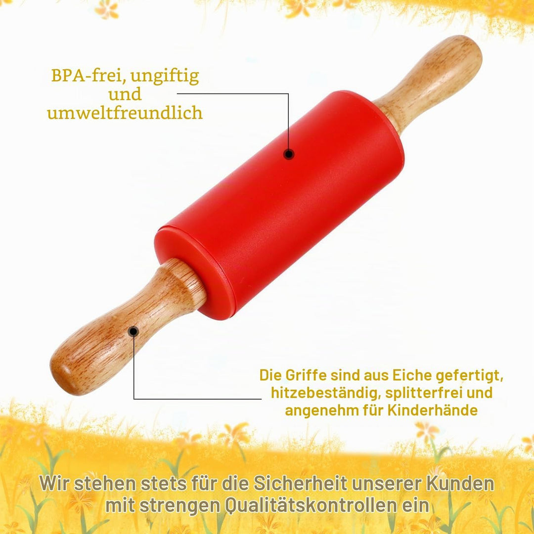 STOBOK Kinder Nudelholz Silikon Teigroller Kompakt Grösse Ergonomisch Leicht Zu Halten Für Backen Un