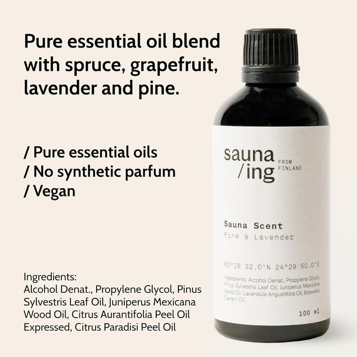 Saunaaufguss Wacholder & Fichte 100 ml – Bio & Vegan Sauna Aufgussmittel – Natürlicher Sauna Duft mi