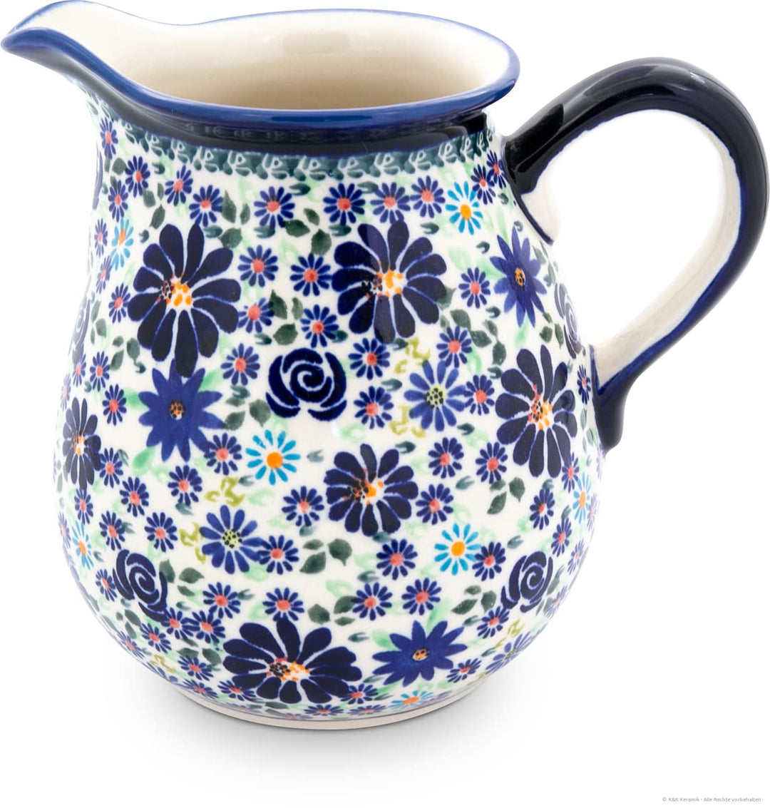 Bunzlauer Keramik Krug bauchig gross 2 Liter Ø21,0cm, H=19,5cm, Dekor DU126