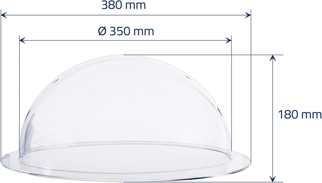 HMF 46735 Halbkugel aus Acryl mit Krempe, DIY Acrylhaube | Ø 35 cm | Transparent 350 mm, 350 mm