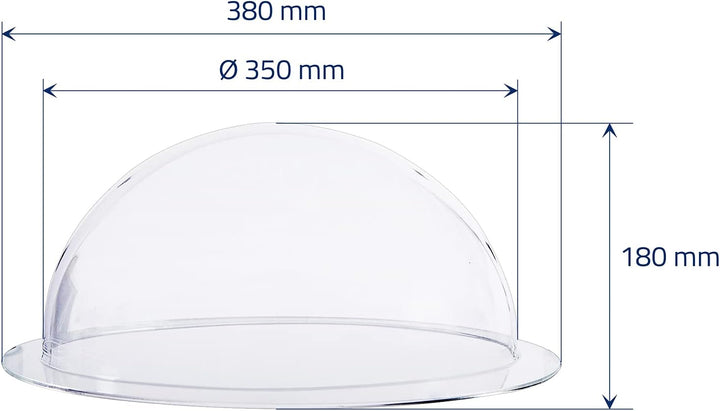 HMF 46735 Halbkugel aus Acryl mit Krempe, DIY Acrylhaube | Ø 35 cm | Transparent 350 mm, 350 mm