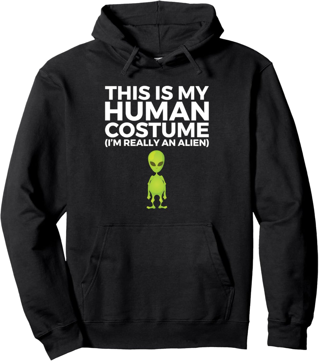 Lustiges grünes Martian Halloween Kostüm I'm Really an Alien Pullover Hoodie