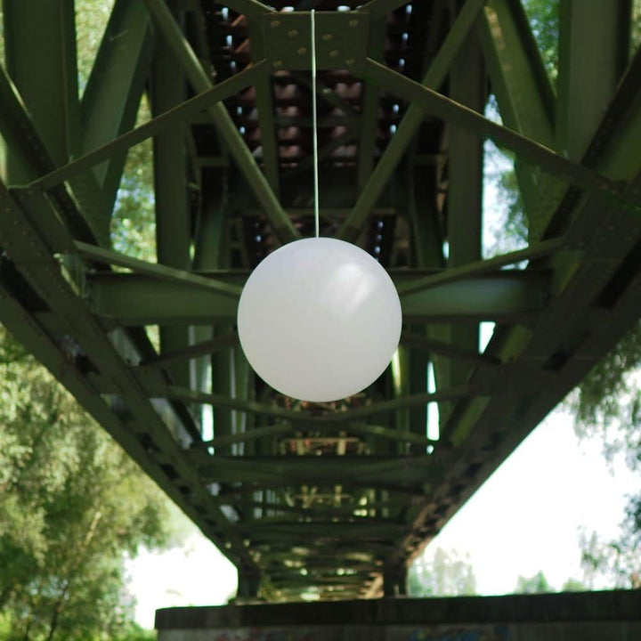 s.luce Globe Hänge-Kugellampe für Innen & Aussen IP54 Aussenhängeleuchte Rund & Weiss, Grösse:Ø 50cm