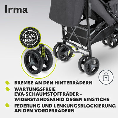 LIONELO Irma Kinderwagen bis 15 kg, Kinderwagen, leichter moderner Kinderwagen mit Liegefunktion, fa