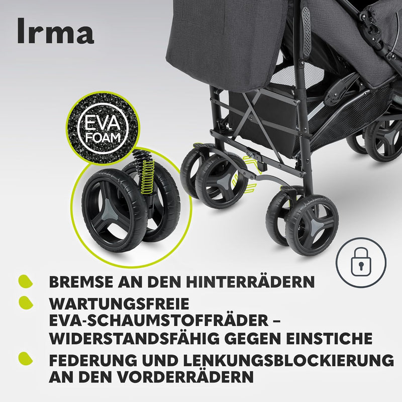 LIONELO Irma Kinderwagen bis 15 kg, Kinderwagen, leichter moderner Kinderwagen mit Liegefunktion, fa