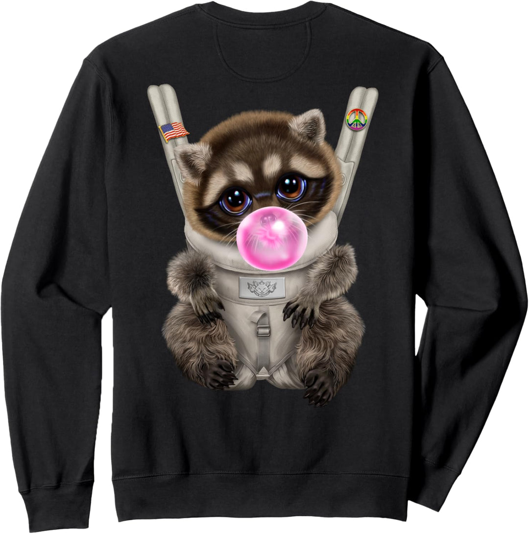 Waschbär mit Kaugummi in der Babytrage Sweatshirt