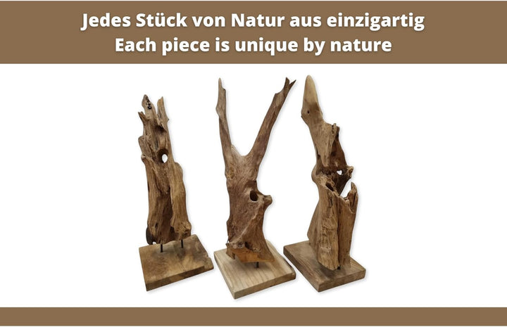 Kinaree Teak Wurzelholz Flaschenständer – Handgefertigtes Holz Weinregal – Natur Deko Skulptur – Uni