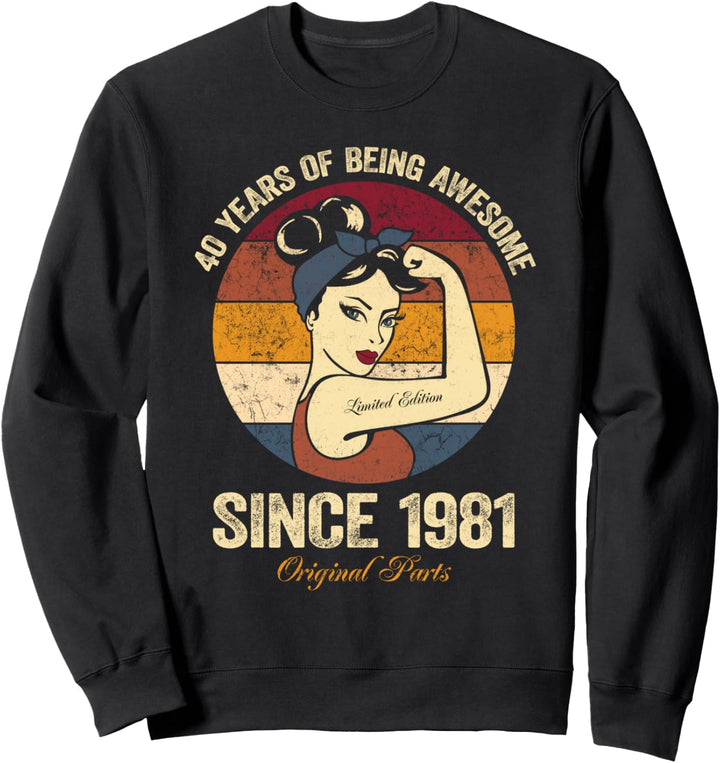 40 Jahre Vintage Jahrgang 1981 Limited Edition 40 Geburtstag Sweatshirt