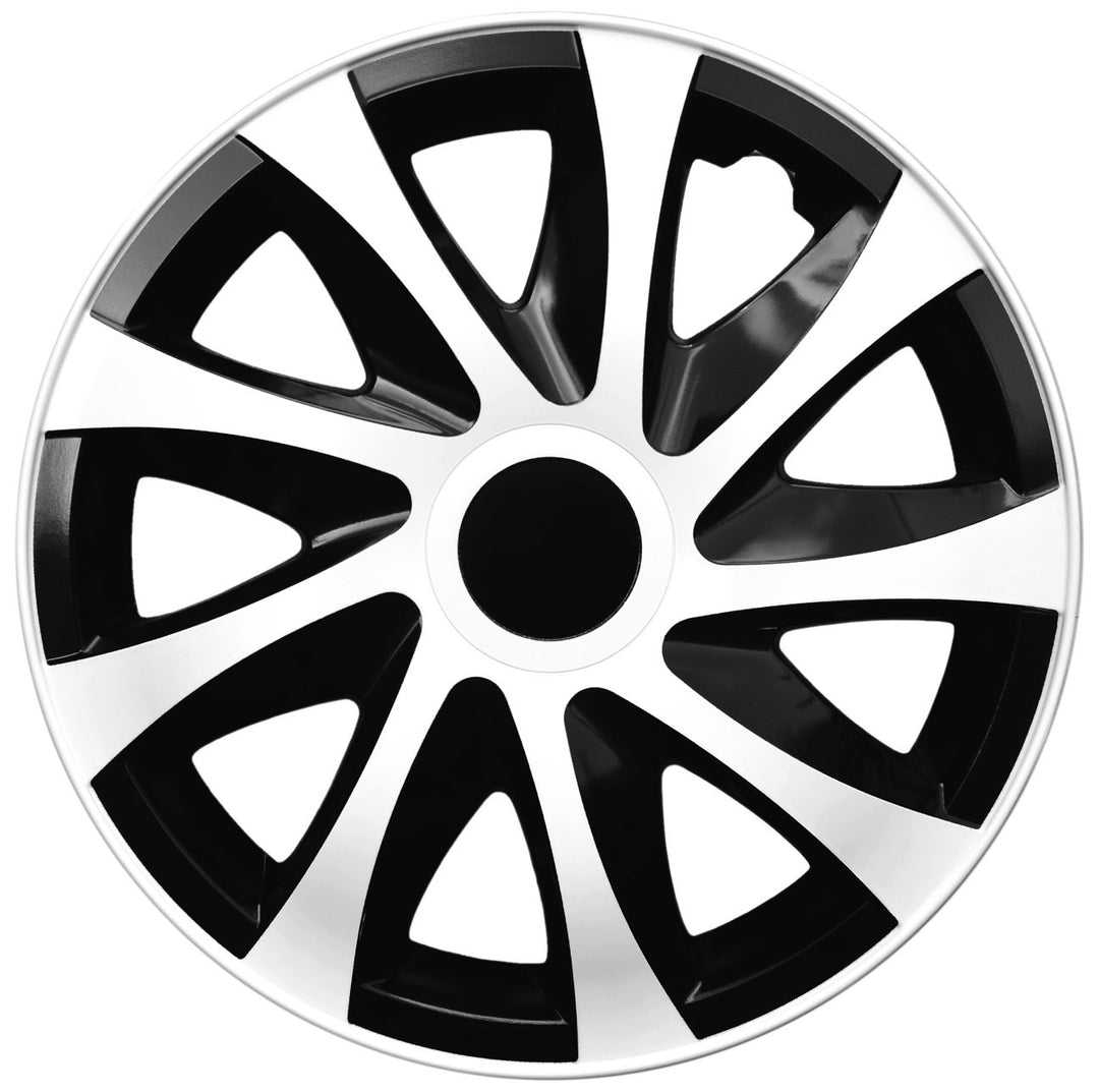 PP 4-er Set Radkappen Radzierblenden Draco CS 16 Zoll 16'' schwarz weiss Black White
