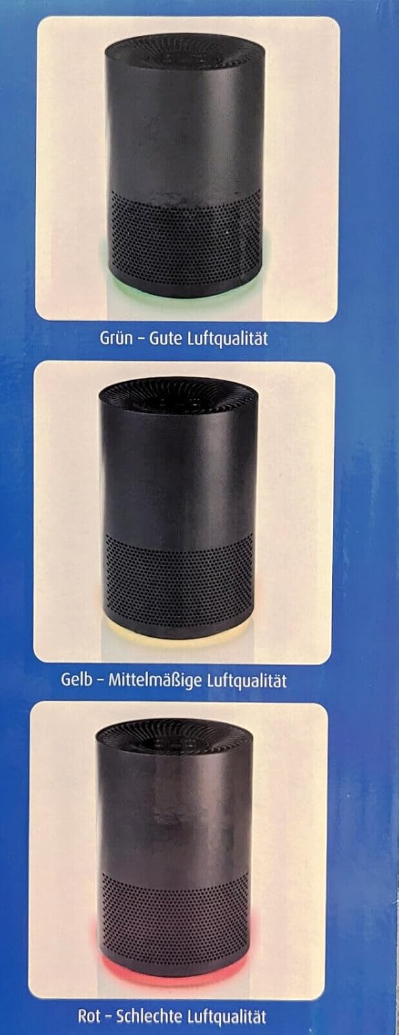 Quigg Luftreiniger EPA-Filter und Aktivkohlefilter Lufterfrischer 30W Sensor (Schwarz), Schwarz