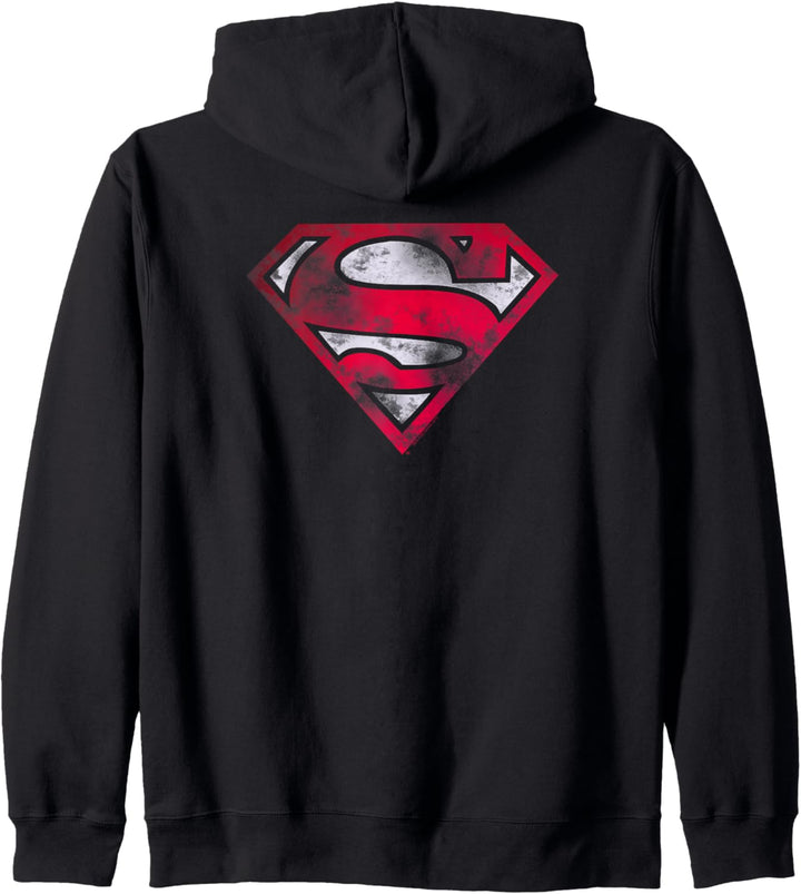 Superman War Torn Shield Logo Kapuzenjacke