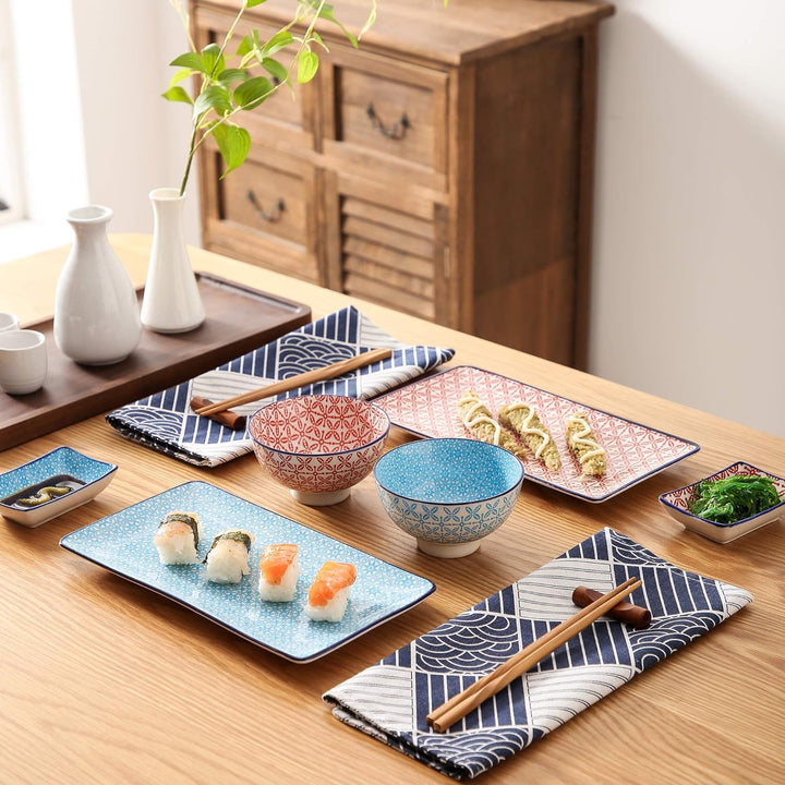 Geschirr sushi Set, vancasso MACARON japanische Ess Service aus Porzellan, 8-teilig Geschirr-Set für