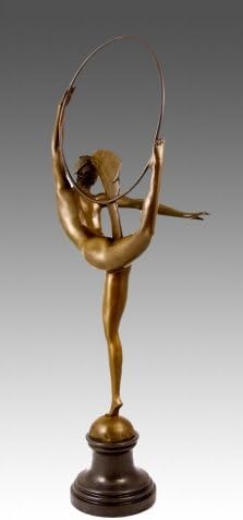 Kunst & Ambiente - Bronzefigur - Tänzerin mit Ring - J. P. Morante - signiert - Bronze -Braun