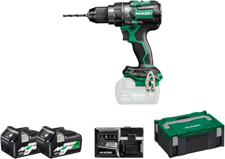 HIKOKI Akku Bohrschrauber, DS18DCWRZ, (18V, (5,0 Ah) Leerlaufdrehzahl 0-2000 min-1, Max. Festdrehmom