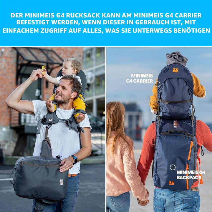 MiniMeis Backpack - der Rucksack passend zur G4 Kinder Schultertrage 28 Liter Anthrazit, 28 Liter An