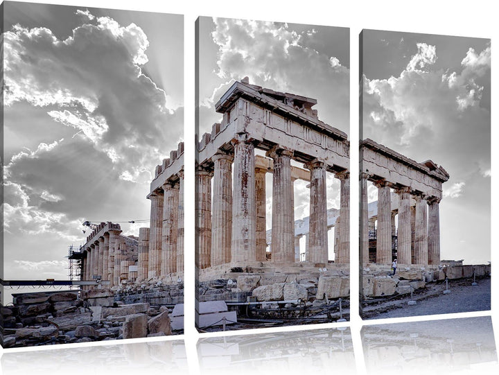 Pixxprint Propyläe von Akropolis in Athen als Leinwandbild/Grösse: 3 Teilig (120x80 cm) cm/Wandbild/